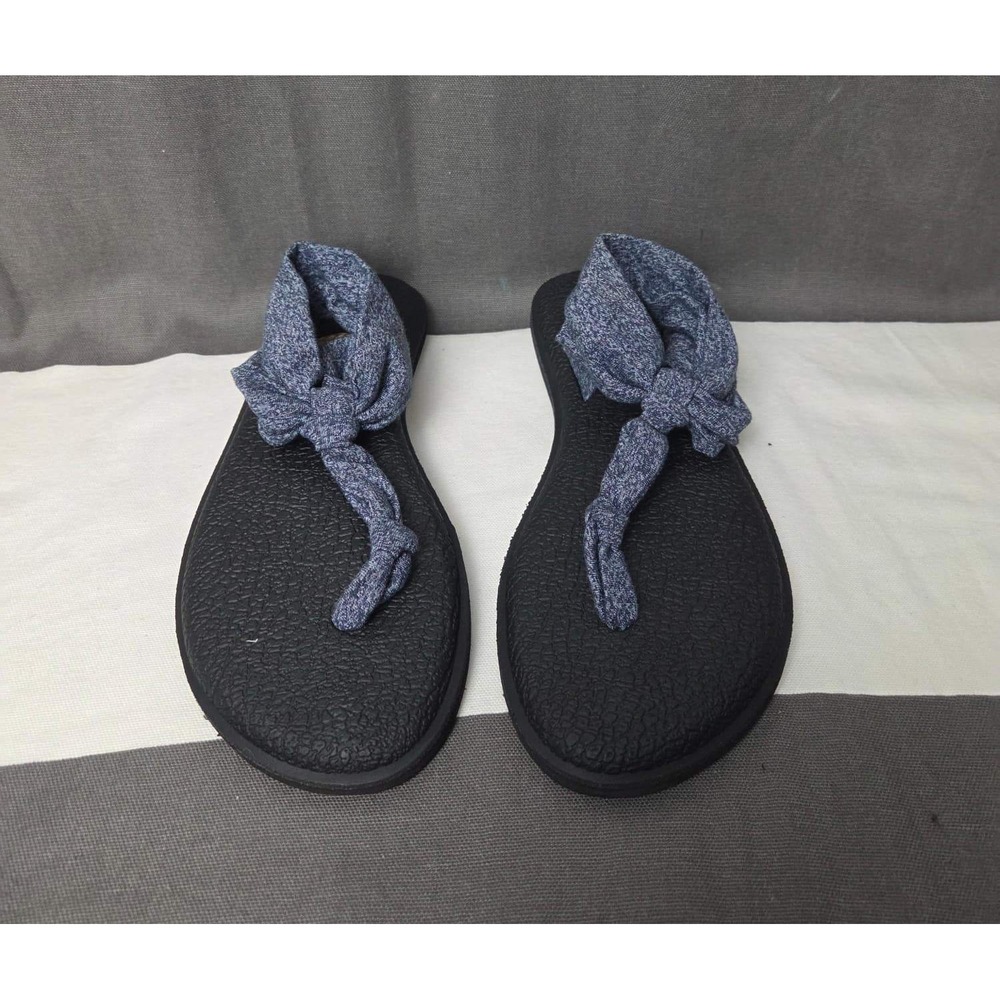Sanuk Yoga Sling 2‎ Blue Heathered Knit Yoga Mat Footbed Sandals 1103948 Mens 8